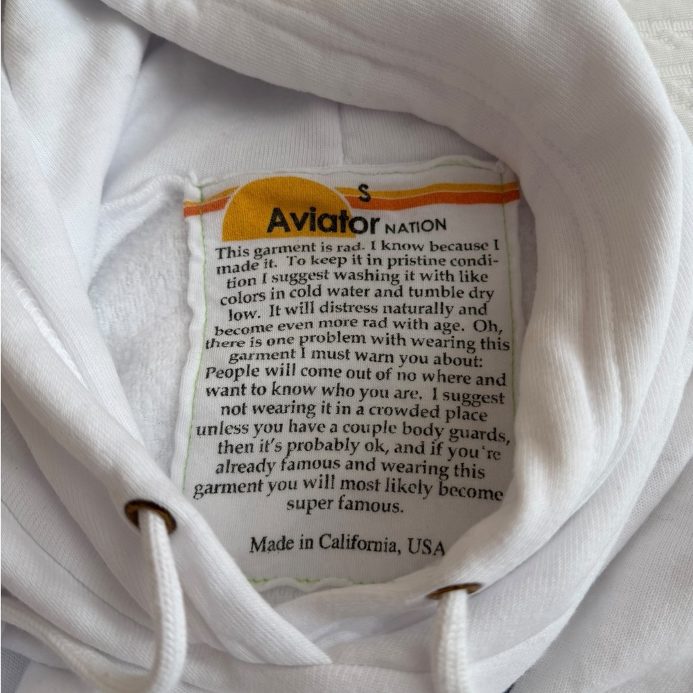 Aviator Nation Matching White Hoodie and Sweatpants set - Picture 2 of 9